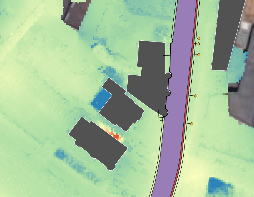Implementatie polygonen voor de kokerbak en faunapassage in variant 2.